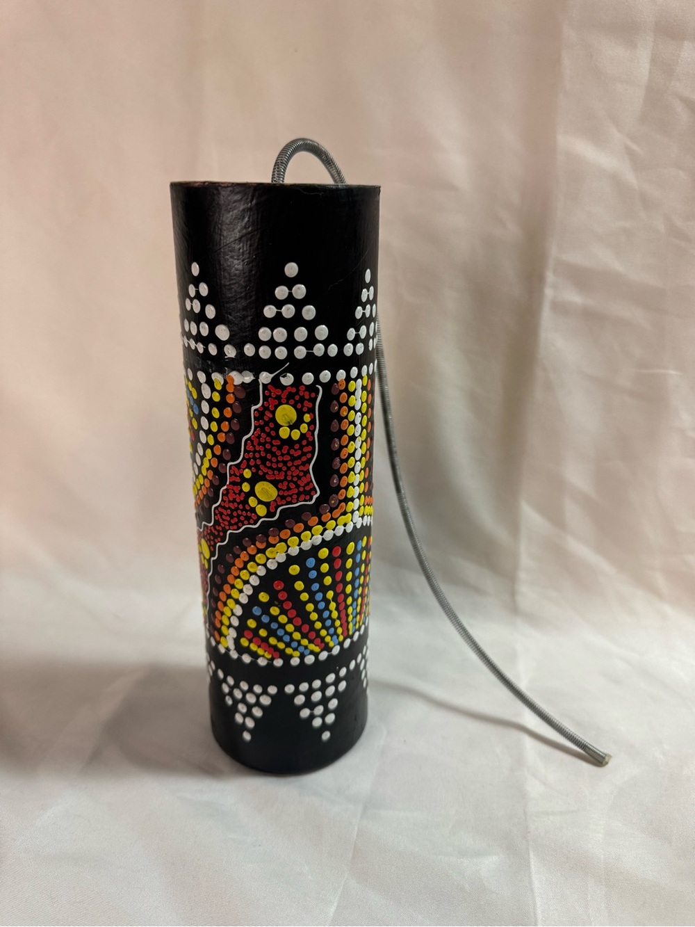 Hand Painted Thunder Tube Shaker Spring Drum Sound Effect Instrument Indonesia